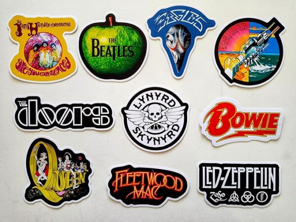 Classic Rock Sticker Pack (10 Stickers) Set 1 Bands Decals n roll Legends Rocker Punk Laptop car Metal 70's 80's Music Guitar Blues Singer Heavy Metal