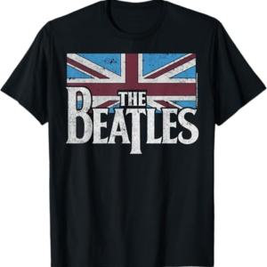 The Beatles British Flag Red, White, and Blue Short Sleeve T-Shirt